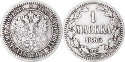 World Coins - Coin, Finland, Alexander II, Markka, 1865, Helsinki, , Silver, KM:3.1
