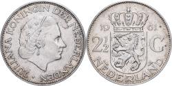 World Coins - Netherlands, Juliana, 2-1/2 Gulden, 1961, Silver, , KM:185