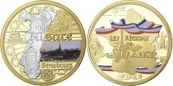 World Coins - France, Medal, Les Régions de France, Alsace, Copper Gilt,