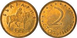 World Coins - Coin, Bulgaria, 2 Stotinki, 2000, , Brass plated steel, KM:238a