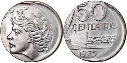 World Coins - Coin, Brazil, 50 Centavos, 1975, planchet error, , Stainless Steel