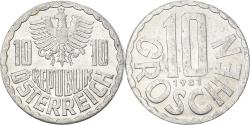 World Coins - Coin, Austria, 10 Groschen, 1981, Vienna, , Aluminum, KM:2878