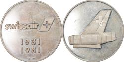 World Coins - Switzerland, Medal, Cinquantenaire de Swissair, Aviation, 1981,