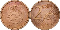 World Coins - Finland, 2 Euro Cent, 2001, Vantaa, Copper Plated Steel,