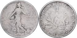 World Coins - France, Franc, Semeuse, 1903, Paris, Silver, , KM:844.1