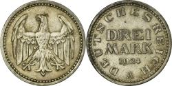 World Coins - Coin, GERMANY, WEIMAR REPUBLIC, 3 Mark, 1924, Berlin, , Silver