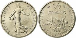 World Coins - France, 1/2 Franc, Semeuse, 1973, Paris, série FDC, Nickel,