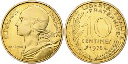 World Coins - France, 10 Centimes, Marianne, 1973, Paris, Aluminum-Bronze,