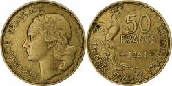 World Coins - France, 50 Francs, Guiraud, 1951, Paris, Cupro-Aluminium,