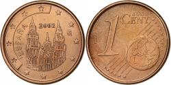 World Coins - Spain, Euro Cent, 2002, Madrid, Copper Plated Steel,