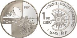 World Coins - France, 1-1/2 Euro, Vol Paris-Tokyo, 2003, Paris, Silver, , KM:1343