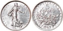 World Coins - Coin, France, Semeuse, 5 Francs, 1969, Paris, , Silver, KM:926