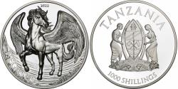 World Coins - Tanzania, 1000 Shillings, Silver 1 Oz, PEGASUS Mythical Creatures, 2022,