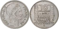 World Coins - France, 10 Francs, Turin, 1949, Beaumont - Le Roger, Rameaux courts