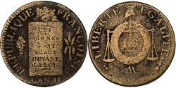World Coins - France, Sol à la balance Françoise, AN II, Metz, Copper, , Gadoury:21