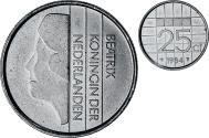 World Coins - Netherlands, Beatrix, 25 Cents, 1984, Nickel, , KM:204