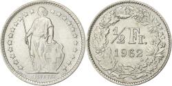 World Coins - Switzerland, 1/2 Franc, Helvetia, 1962, Bern, Silver, , KM:23