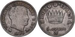 World Coins - Italy, KINGDOM OF NAPOLEON, Napoleon I, 5 Soldi, 1814, Milan, Silver,