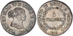 World Coins - Coin, ITALIAN STATES, LUCCA, Felix and Elisa, 5 Franchi, 1805, Firenze