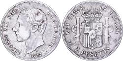 World Coins - Spain, Alfonso XII, 2 Pesetas, 1882, Madrid, Silver, , KM:678.2