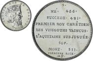 World Coins - France, Medal, Les Rois de France, Clovis, History, , Copper-nickel