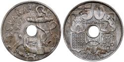 World Coins - Spain, Francisco Franco, caudillo, 50 Centimos, 1964, Madrid, Copper-nickel