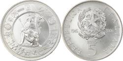 World Coins - Italy, 5 Euro, 60ème anniversaire de la République italienne, 2006, Rome