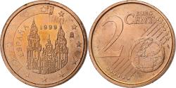 World Coins - Spain, 2 Euro Cent, 1999, Madrid, Copper Plated Steel,