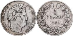 World Coins - France, Louis-Philippe, 5 Francs, 1845, Bordeaux, , Silver, KM:749.7