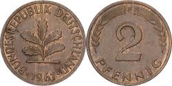 World Coins - Federal Republic of Germany, 2 Pfennig, 1961, Stuttgart, Bronze,