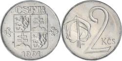 World Coins - Coin, Czechoslovakia, 2 Koruny, 1991