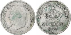 World Coins - France, Napoleon III, 20 Centimes, Napoléon III, 1867, Paris, Silver
