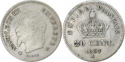 World Coins - France, Napoleon III, 20 Centimes, Napoléon III, 1867, Paris, Silver