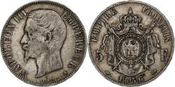 World Coins - France, Napoleon III, 5 Francs, 1856, Paris, tête nue, Silver,