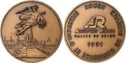 World Coins - France, Medal, Aéroport de Rouen, Vallée de Seine, 1991, Bronze,