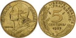 World Coins - France, 5 Centimes, Marianne, 1987, Pessac, Aluminum-Bronze,