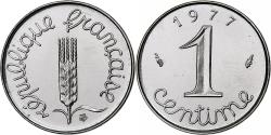 World Coins - France, Centime, Épi, 1977, Monnaie de Paris, série FDC, Stainless Steel