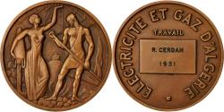 World Coins - Algeria, Medal, Electricité et Gaz d'Algérie, 1951, Lagriffoul,