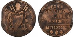 World Coins - Papal States, Pius VII, Baiocco, 1802, Rome, Copper, , KM:1267