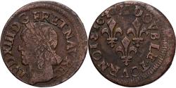 World Coins - France, Louis XIII, Double tournois de Warin, tête à gauche