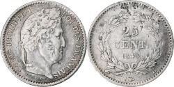 World Coins - France, Louis-Philippe I, 25 Centimes, 1845, Rouen, Silver,