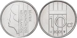 World Coins - Netherlands, Beatrix, 10 Cents, 2001, Utrecht, Nickel, , KM:203