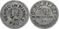 World Coins - France, O. Michelet, 10 Centimes, Henric Lou Biarnés, Pau,