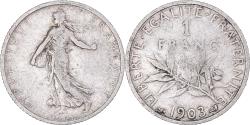 World Coins - Coin, France, Semeuse, Franc, 1903, Paris, , Silver, KM:844.1