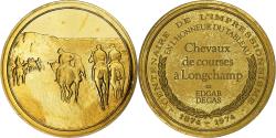World Coins - France, Medal, Chevaux de course à Longchamp, Edgar Degas, Vermeil,