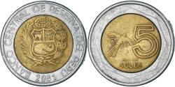 World Coins - Coin, Peru, 5 Nuevos Soles, 2001