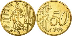 World Coins - France, 50 Euro Cent, 2004, Proof, , Brass, KM:1287