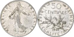 World Coins - Coin, France, Semeuse, 50 Centimes, 1901, Paris, , Silver, KM:854