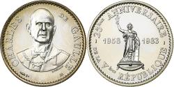 World Coins - France, Medal, 25ème Anniversaire de la Vème République, De Gaulle, 1983