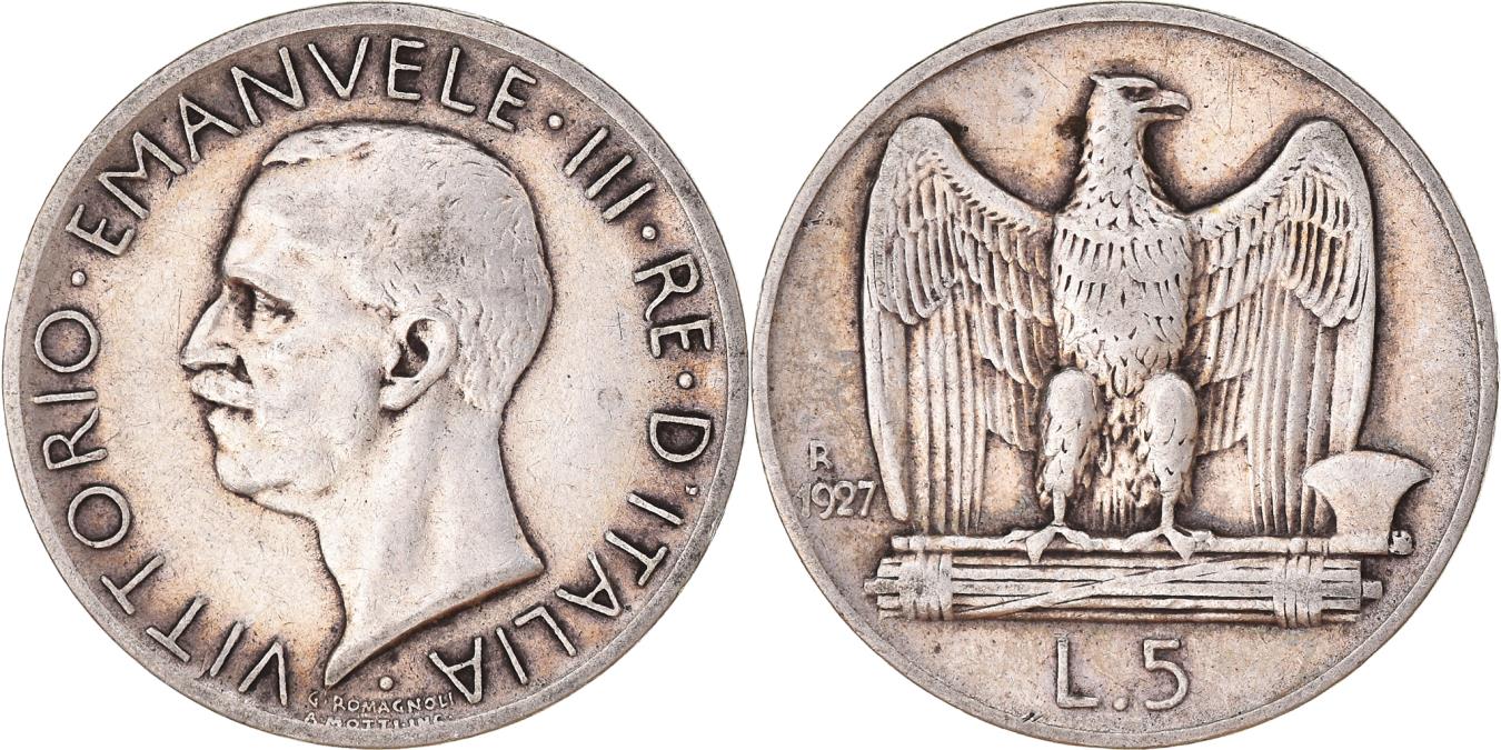5 lire 1927 aquilotto valore